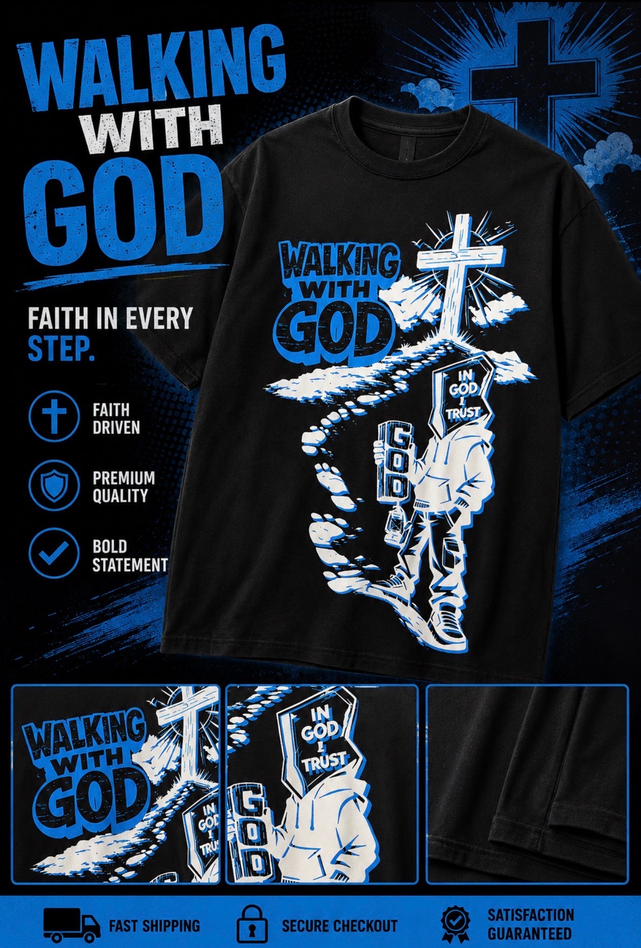 VERSE 3 T-SHIRTS - WALKING WITH GOD - FAITH TEE